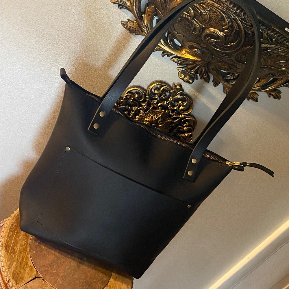 🖤😎 Portland Leather Goods Tote Medium Black soft leather ❤️‍🔥❤️
